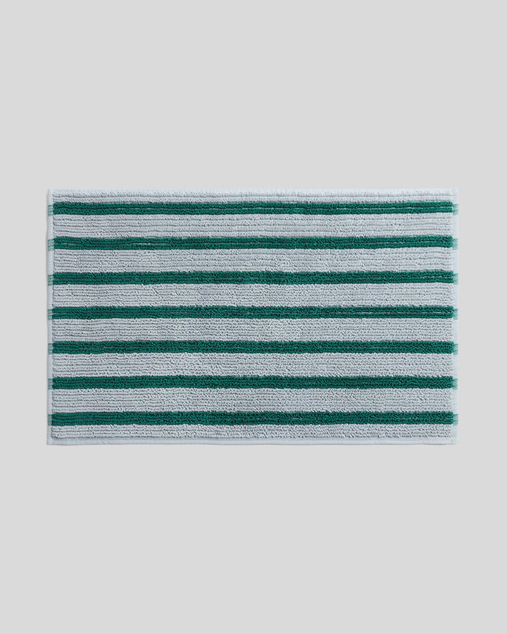 Organic Resort Stripe Tub Mat (Sky with Malachite)